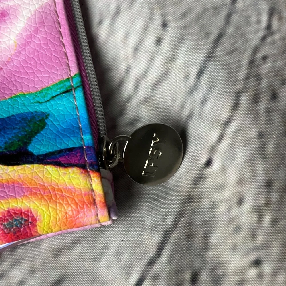 Ipsy Pink and Blue Abstract Cosmetic Bag